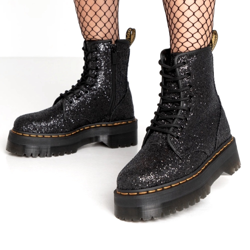 NEW DR MARTENS RARE JADON GLITTER PLATFORM BOOTS - Picture 2 of 16